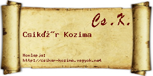 Csikár Kozima névjegykártya